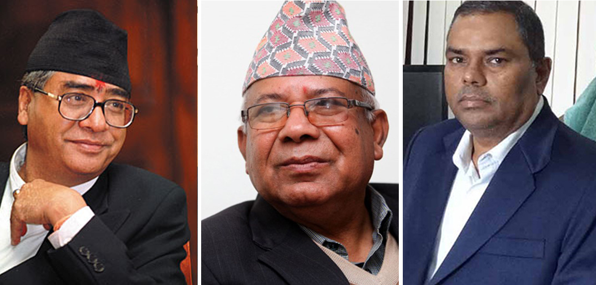 सभामुखबारे कांग्रेस सभापति देउवासँग माधव नेपाल र उपेन्द्र यादवको छलफल